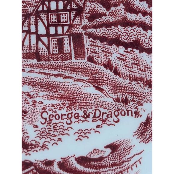 Vtg Grindley Red Staffordshire England Cups & Saucers. Set of 4. English Country - Picture 6 of 13